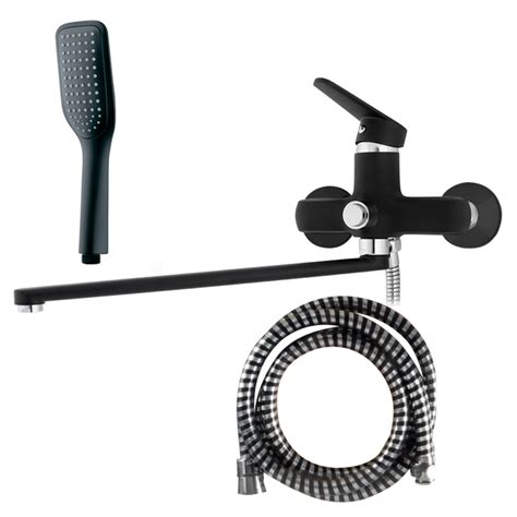 Смеситель ванна MELODIA Moderno Black d.35мм длинный излив MDV35141_bk ...