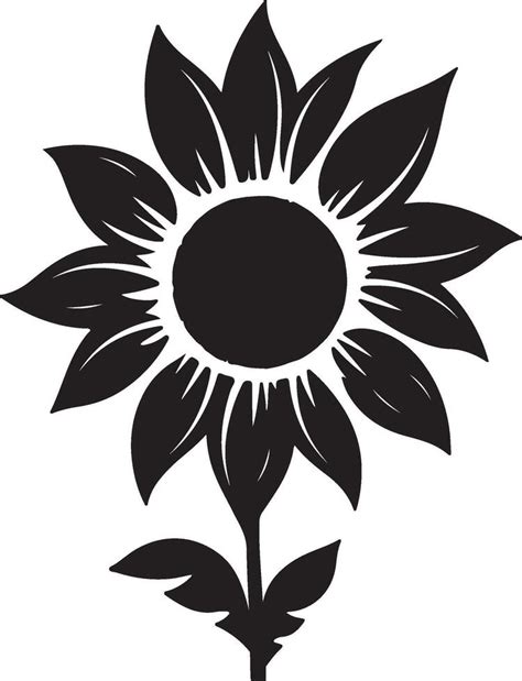 Sunflower Silhouette Vector Illustration White Background 41163777