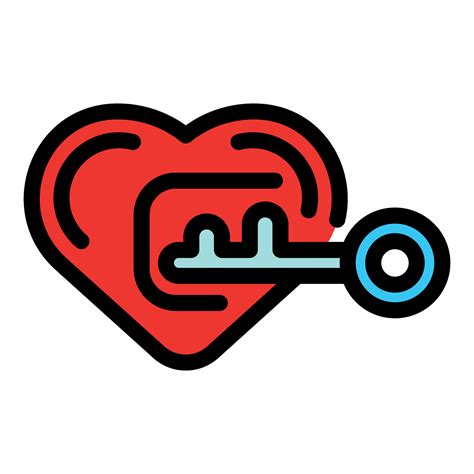 Blue key unlocking a red heart on white background 50490844 Vector Art