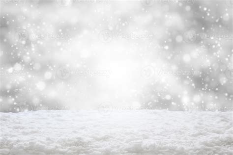 Empty white snow with snowfall winter nature Christmas background ...