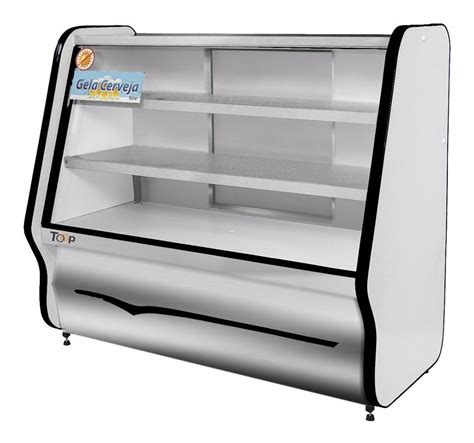 Balcão Expositor Refrigerado Toop Tampo Inox 2 Placas Preto