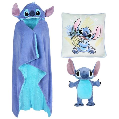 Komplet Z Motywem Stitch Disney Narzutka Poduszka Termofor Disney