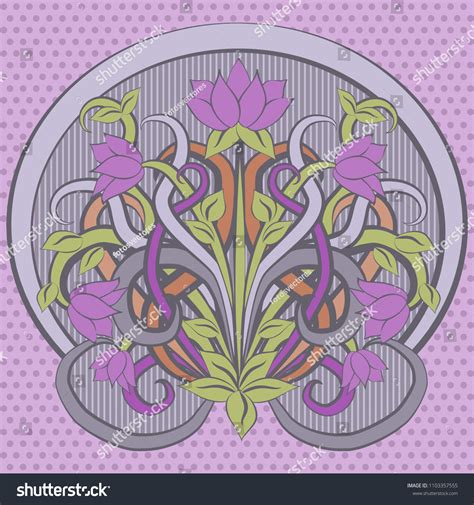 Floral Invitation Card Art Nouveau Style Stock Vector Royalty Free