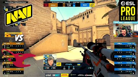 Navi Vs Mouz Md Esl Pro League Csgo Highlights Gaules Youtube