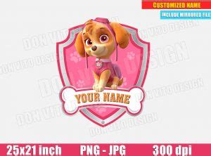 Skye Paw Patrol Logo Customised Png Digital Birthday Girl Clipart