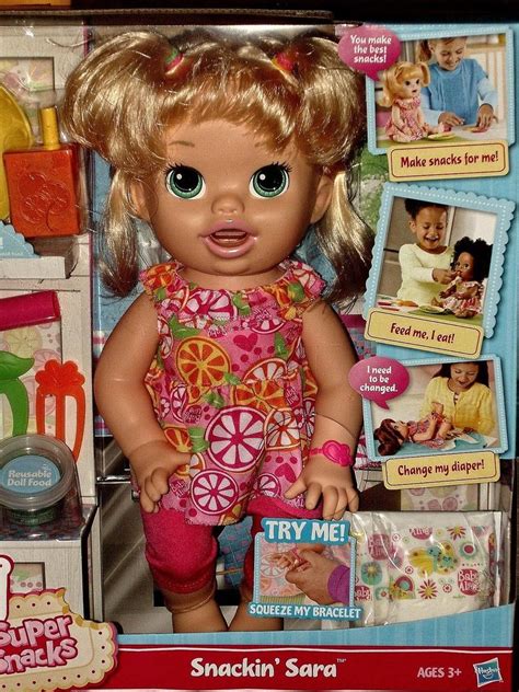 Baby Alive My Super Snacks Snackin Sara Blonde Baby Doll Speaks English