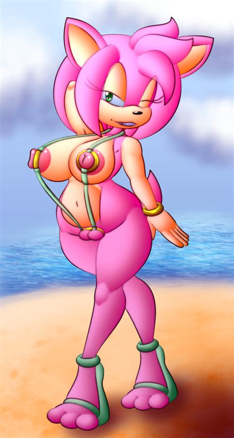 Amy Rose Lewdkini By Chaossabre Hentai Foundry