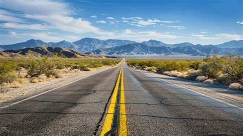 Baja California Desert Endless Road Landscape View Background Road