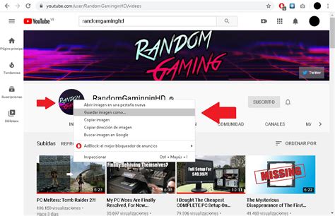 Cómo Guardar o Descargar la foto de Perfil de mi Canal de YouTube
