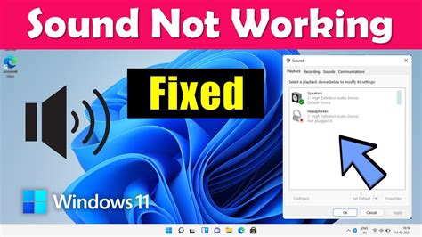 Windows 11 Sound Or Audio Not Working [fix] Youtube