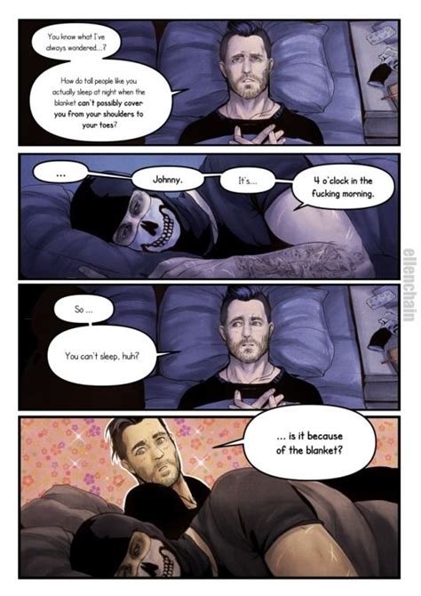 A Comic Strip With An Image Of A Man Laying In Bed And Talking To