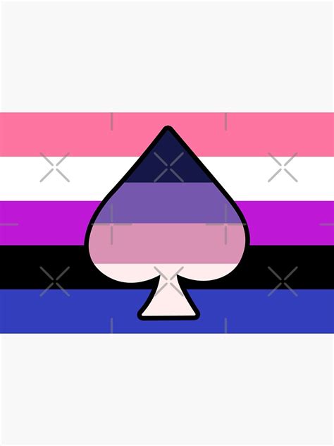 Asexual Spectrum And Genderfluid Pride Flag With Ace Of Spades