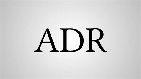 What Does Adr Stand For Youtube