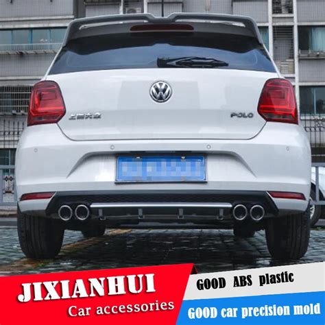 For Polo Body Kit Spoiler 2011 2016 For Volkswagen Polo Abs Rear Lip Rear Spoiler Front Bumper