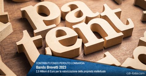 Contributi A Fondo Perduto Lombardia Bando Brevetti