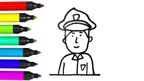 How To Draw A Policeman Step By Steppoliceman Drawing For Kidsjob