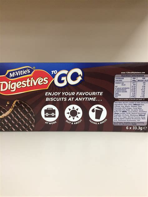 Mcvitie S Digestives To Go Dark Chocolate Twin Pack Biscuits 6x 33 3g And Low Price Foods Ltd