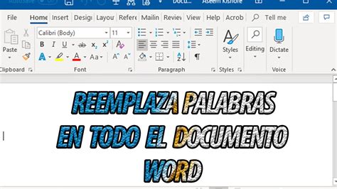 Reemplazar O Cambiar Palabras En Word Youtube