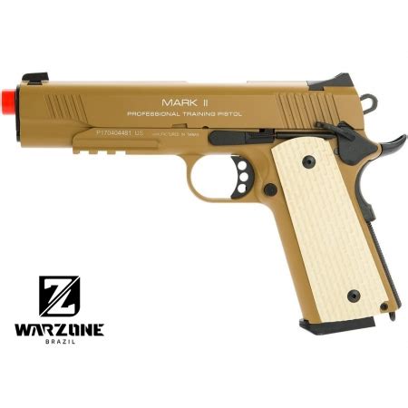 Pistola Kwa Mark Ii Ptp Gbb Full Metal Preta Warzone Brazil