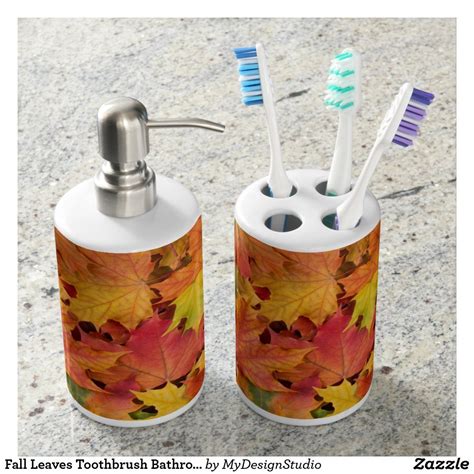 Fall Leaves Toothbrush Bathroom Set Soap Dispenser Bathroom Accessories