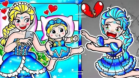 🐾paper Dolls🐾 Broken Elsa Mother And Elsa Daughter Abandoned Dress