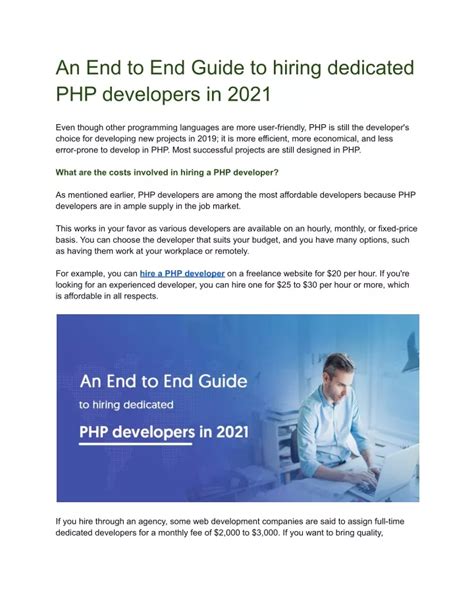 PPT An End To End Guide To Hiring Dedicated PHP Developers In 2021