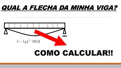 Como Encontrar A Flecha Da Viga Exemplo Prático De Cálculo Youtube