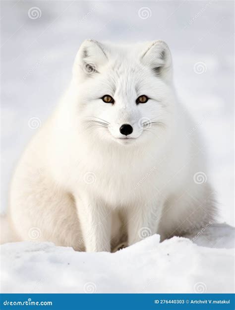 Arctic Fox in Winter Coat, Canadian Arctic Stock Illustration ...