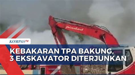 3 Ekskavator Diterjunkan Untuk Menghalau Penyebaran Api Di TPA Bakung