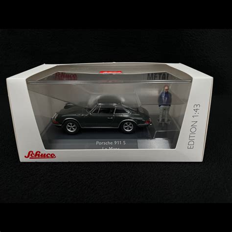 Porsche S With Steve Mcqueen Figure Le Mans Movie Slate Gray