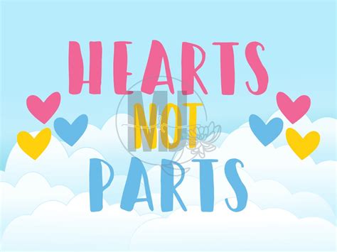 Hearts Not Parts Rainbow Pansexual Bisexual Pride Flag Lgbtq June Love