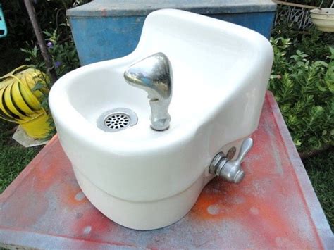 Vintage Salvaged Water Fountain Architectural White Porcelain