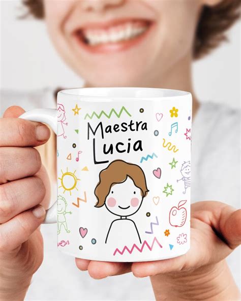 Tazza Personalizzata Dada Maestra Dell Asilo Con Omino Stilizzato