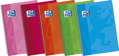 Oxford Classic 100430167 Pack De 5 Cuadernos Espiral De Tapa Blanda 4º Amazon Es Oficina Y