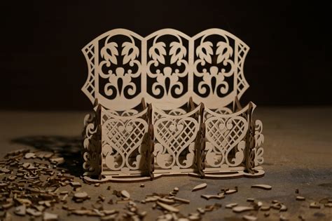 Laser Cut Carved Wood Desk Organizer Free Vector File Free Download ...