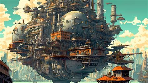 Premium AI Image | A digital painting of a large industrial ship in the ...