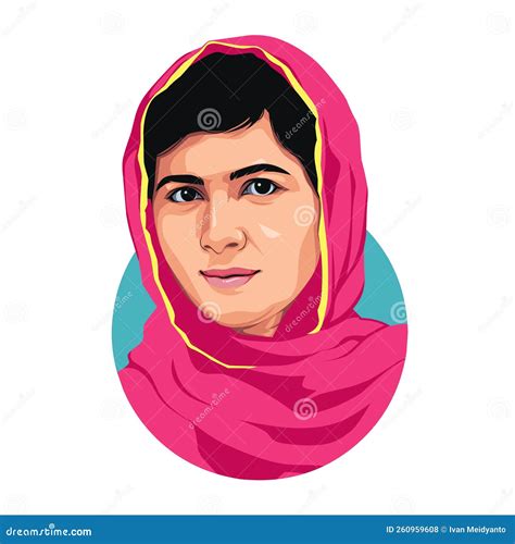 Caricature Of Malala Yousafzai, Activist For Female Education Vector ...