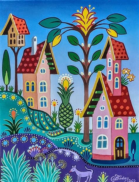 Naive Art Extraordinaire 40x30 Cm In 2023 Whimsical Art Happy Art