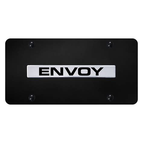 Autogold Env N Cb Black License Plate With D Chrome Envoy Logo