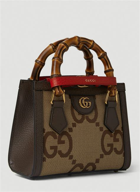 Gucci Diana Jumbo Gg Mini Tote Bag In Brown Gucci