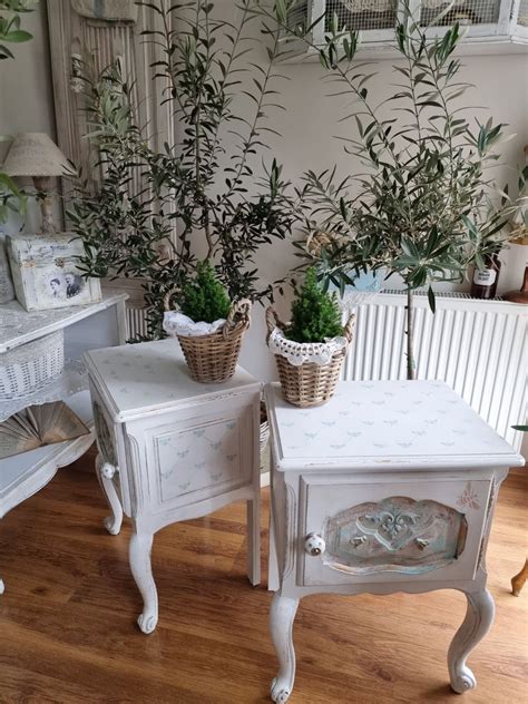 Szafki Nocne Shabby Chic Ludwikowskie Plus Gratis Lampki Zielona G Ra