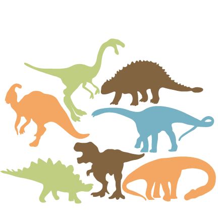 Dinosaur Silhouette Set Svg Scrapbook Title Cat Svg Cut Files Kitten