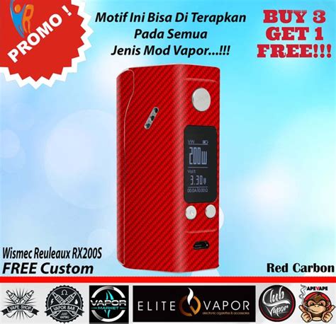 Jual Promo Garskin Mod Vapor Wismec Reuleaux RX200S TC 200W Red