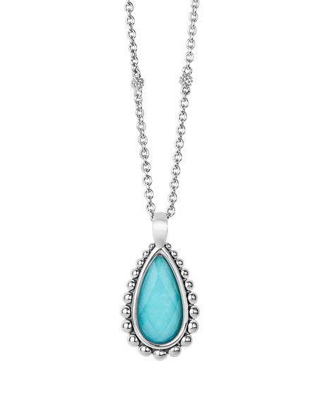 Lagos Maya Turquoise Teardrop Pendant Necklace