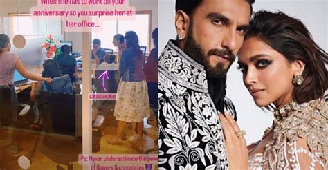 Ranveer Surprises Wife Deepika At Her Office On Wedding Anniversary