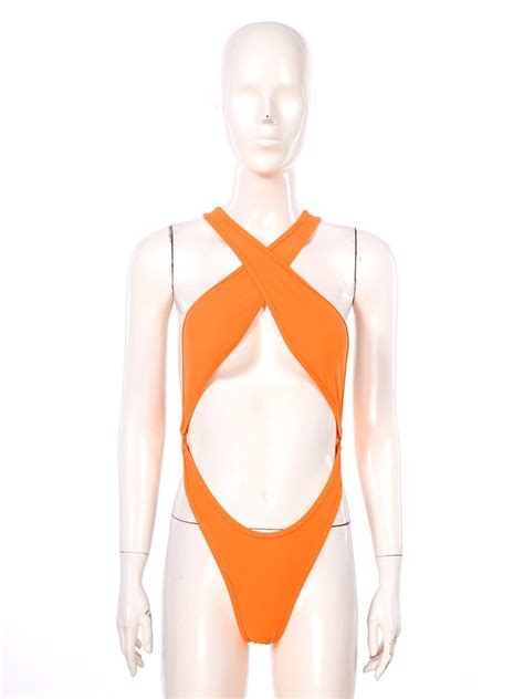 High Cut Sexy One Piece Bikini Thong Swimsuit Monokini Swimwear Leotard Bodysuit Ebay