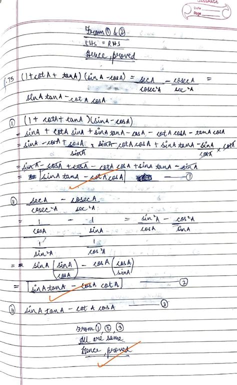 RD Sharma Solutions For Class 10 Trigonometric Identities Exercise 11 1