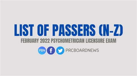 N Z PASSERS February 2022 Psychometrician Board Exam Result