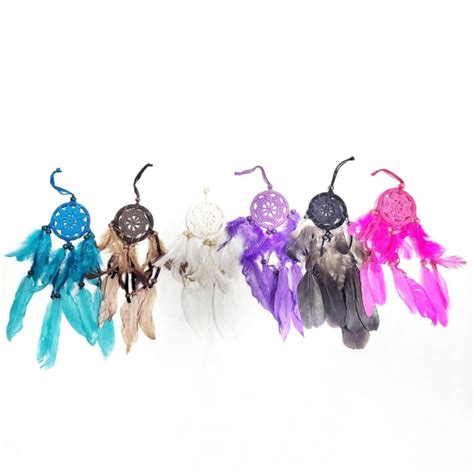 Set Of Colourful Feather Dreamcatchers Jeddala Imports