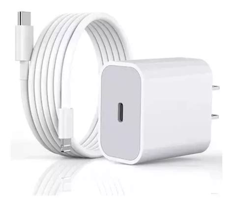 Combo Cargador 20w Cable Usb C Carga Rápida Para iPhone Color Blanco